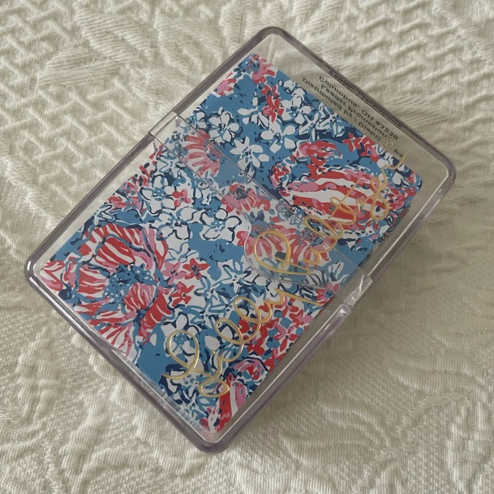 Lilly Pulitzer playing cards w plastic case - Picture 2 of 3